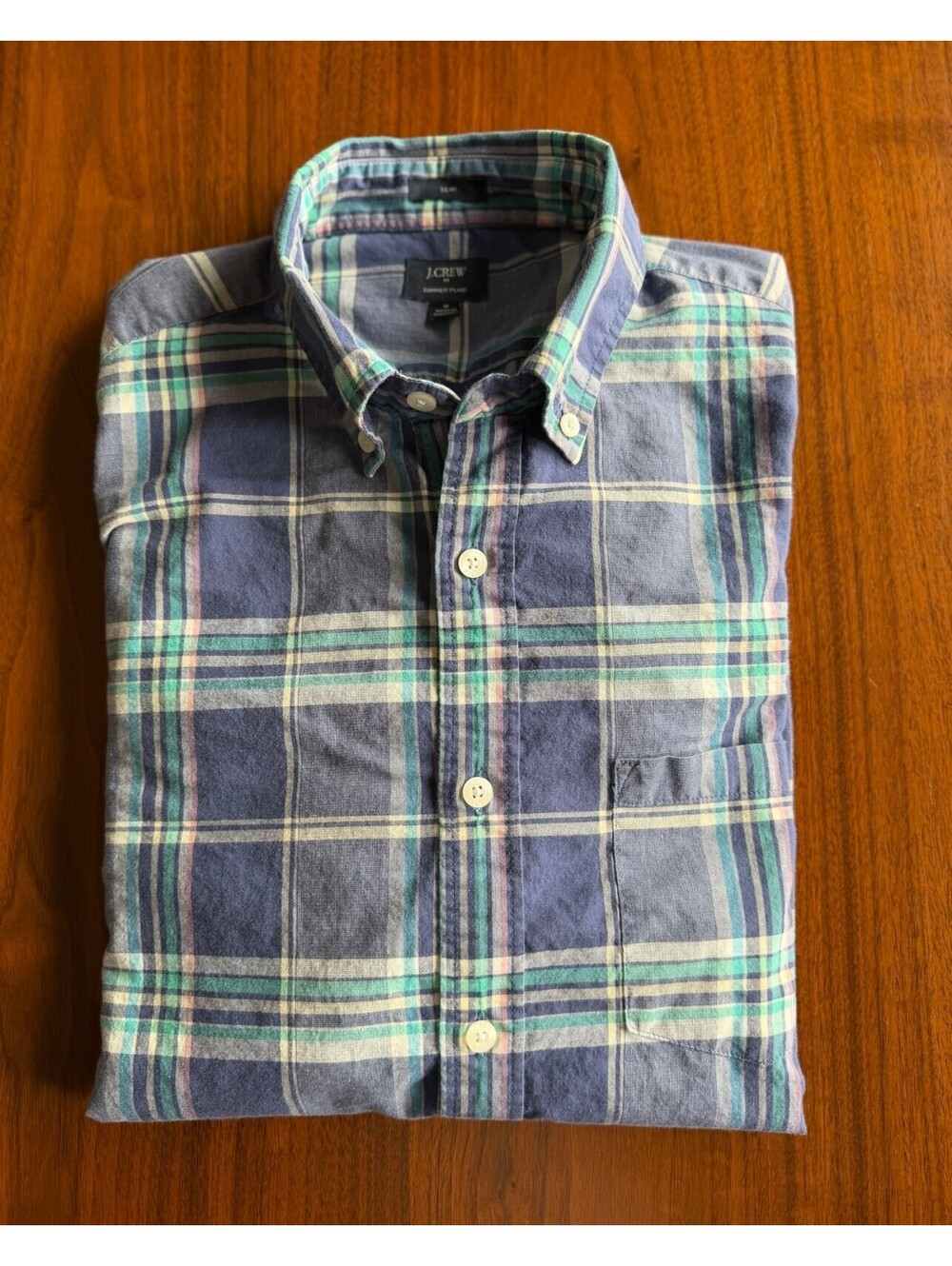 J.Crew Slim Fit Summer Purple Plaid Button-Down Shirt - Size M